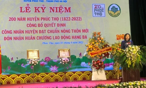 Huyện Phúc Thọ (Hà Nội): Đạt chuẩn nông thôn mới, đón nhận Huân chương Lao động Hạng Ba
