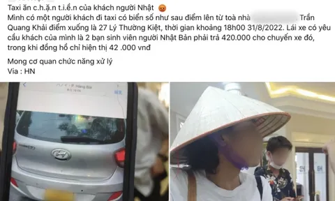 Tài xế taxi 'chặt chém' du khách đến khách sạn xin lỗi, trả lại tiền