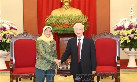 Tổng Bí thư Nguyễn Phú Trọng tiếp Tổng thống Singapore