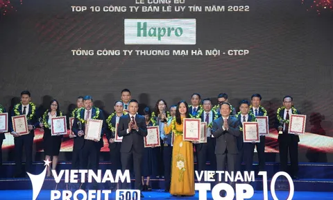 Vững vàng vượt qua đại dịch, Hapro tiếp tục phát triển và được vinh danh top 10 công ty bán lẻ uy tín lần thứ 5 liên tiếp