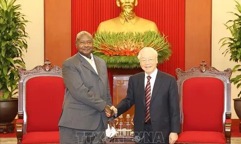 Tổng Bí thư Nguyễn Phú Trọng tiếp Tổng thống Uganda, Chủ tịch Đảng Phong trào Kháng chiến quốc gia