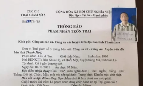Truy tìm phạm nhân trốn khỏi Trại giam số 5 ở Thanh Hoá
