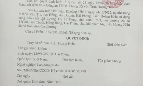 Truy nã đối tượng dùng súng bắn chết bạn gái tại Hải Phòng