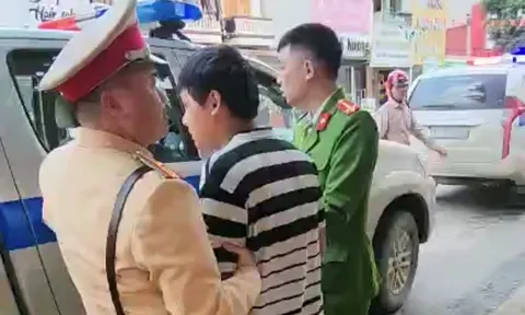 Cảnh sát giao thông bắt giữ đối tượng chém người rồi lẩn trốn ở Lạng Sơn