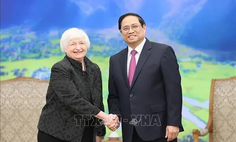 Thủ tướng Phạm Minh Chính tiếp Bộ trưởng Tài chính Hoa Kỳ