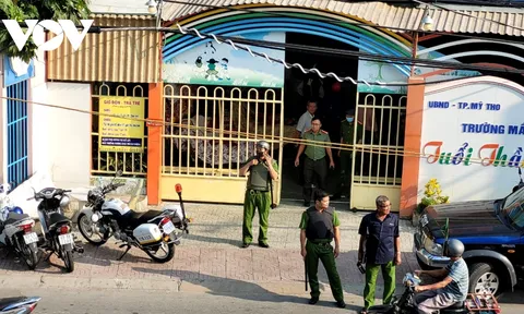 Bắt giữ đối tượng cầm dao xông vào trường mầm non ở Tiền Giang