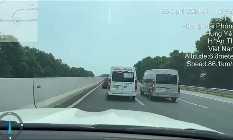 Lạng lách trên cao tốc Hà Nội - Hải Phòng, tài xế bị phạt 15 triệu đồng