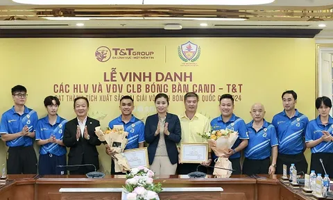 CLB Bóng bàn CAND – T&T nhận thưởng kỷ lục sau thành tích xuất sắc ở các giải quốc gia