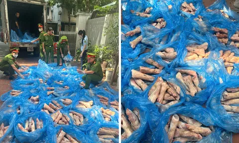 Phát hiện hơn 1 tấn chân giò không rõ nguồn gốc xuất xứ tại Hà Nội