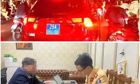 Xử phạt tài xế ô tô biển xanh chở 3 người trên nóc xe lưu thông trên đường ở Hà Nội