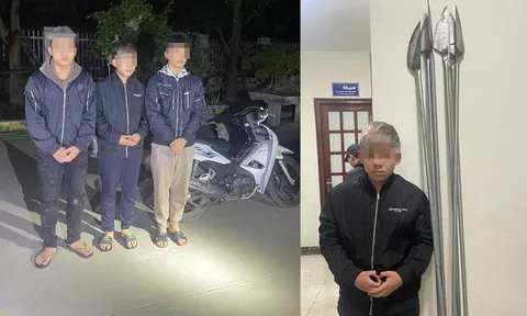 Bắt nhóm đối tượng mang hung khí đi đánh nhau ở Hà Nội