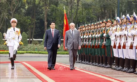 Chủ tịch nước Lương Cường chủ trì lễ đón chính thức Tổng thống Brazil