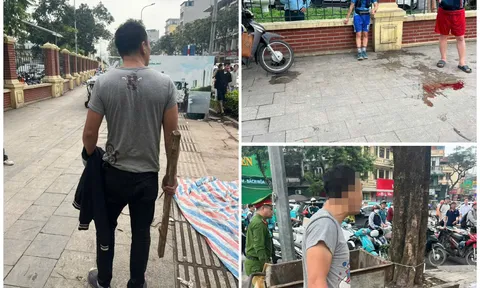 Người đàn ông có biểu hiện tâm thần hành hung người đi đường ở Hà Nội