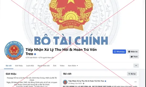 Cảnh báo giả mạo trang facebook của Bộ Tài chính