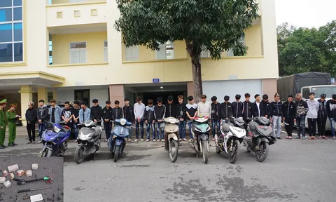 Bắt hàng chục thanh, thiếu niên gây rối trật tự công cộng ở Hà Nam