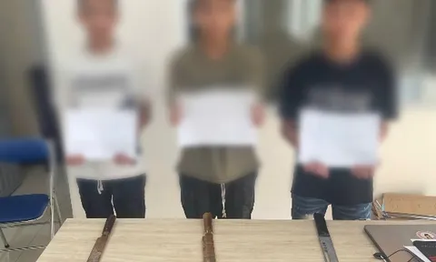 Bắt nhóm đối tượng mang hung khí cướp tài sản ở Hà Nội