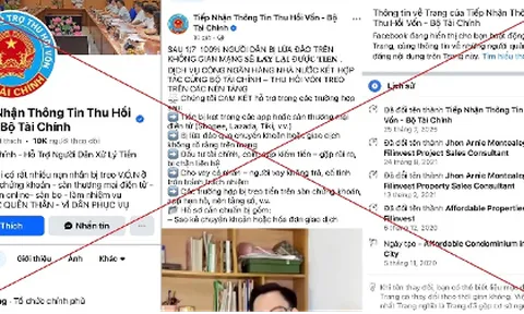 Cảnh báo trang facebook giả mạo Bộ Tài Chính hỗ trợ lấy lại tiền bị lừa