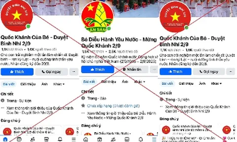 Cảnh báo lừa đảo qua các trang facebook 'Duyệt binh nhí mừng Quốc khánh 2/9'