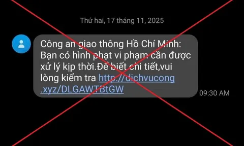 Cảnh báo tin nhắn lừa đảo thông báo 'phạt nguội' của Cảnh sát giao thông