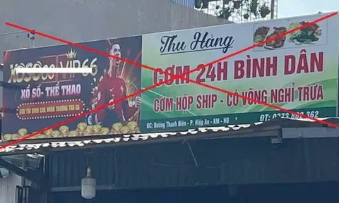 Cảnh báo thủ đoạn làm bảng hiệu miễn phí để lồng ghép quảng cáo cá độ, cờ bạc trực tuyến