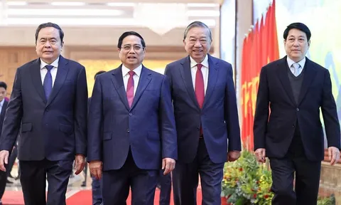 Tổng Bí thư Tô Lâm và các lãnh đạo chủ chốt dự Hội nghị toàn quốc Chính phủ và chính quyền địa phương