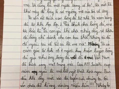 Bức thư của học sinh tiểu học gửi HLV Park Hang-seo thu hút sự chú ý
