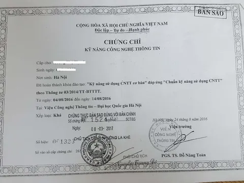 Viện Công nghệ thông tin: Sai phạm trong đấu thầu in phôi chứng chỉ
