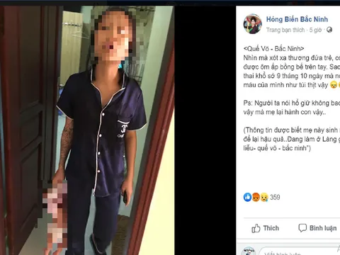 Xác minh hình ảnh người mẹ túm áo con nhỏ cầm lủng lẳng trên tay ở Bắc Ninh