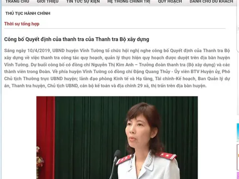 Vụ 'vòi tiền' ở Vĩnh Phúc: Thanh tra Bộ Xây dựng sẽ thanh tra những gì?