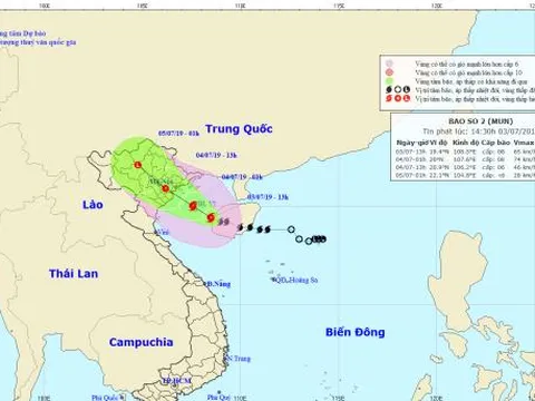 Rạng sáng 4/7, cơn bão số 2 đổ bộ các tỉnh Quảng Ninh - Nam Định