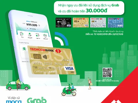Ví điện tử Moca trên ứng dụng Grab chính thức liên kết với Techcombank: Gia tăng lợi ích vượt trội cho Khách hàng