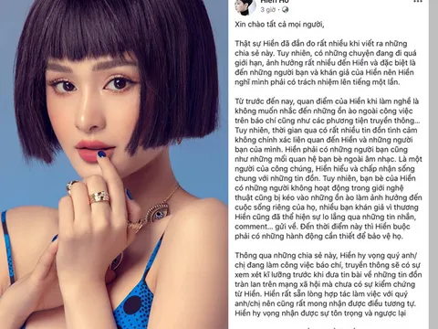 Hiền Hồ lên tiếng gay gắt về những tin đồn tình cảm gây xôn xao mạng xã hội
