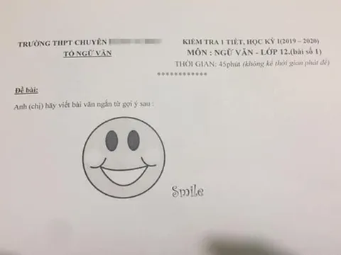 Học sinh 'ngã ngửa' vì đề thi ngữ văn in hình mặt cười