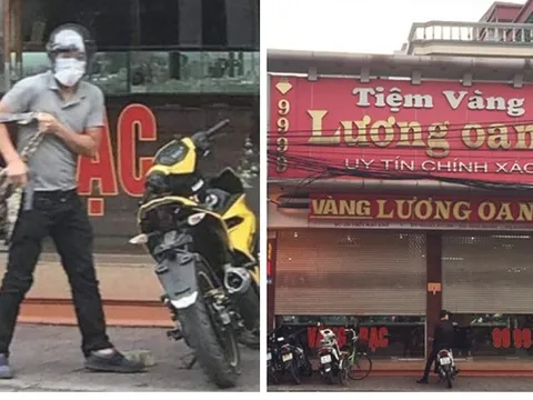 Cận cảnh tên cướp táo tợn nổ súng, cướp tiệm vàng tại Quảng Ninh