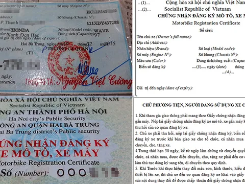 Từ năm 2020, giấy đăng ký ôtô, xe máy sẽ có nhiều thay đổi
