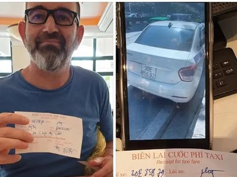 Tài xế taxi dù 'chặt chém' khách Tây bị bị xử phạt, tước giấy phép lái xe