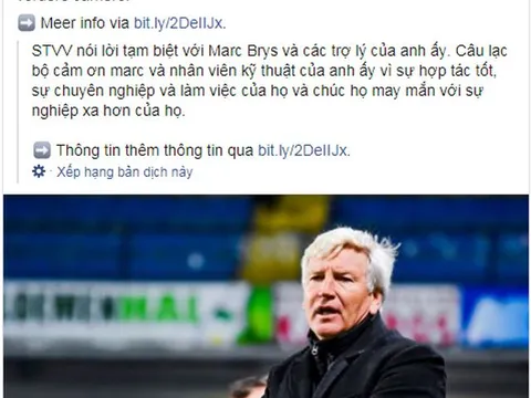 CLB của Công Phượng sa thải HLV trưởng Marc Brys