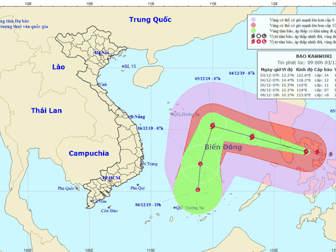 Bão Kammuri giật cấp 17 tiến vào Biển Đông