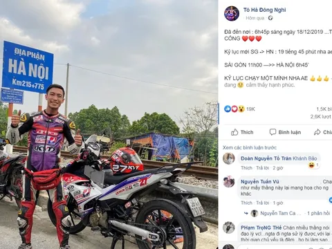 Phượt thủ chạy xe máy từ TP.HCM ra Hà Nội trong 20 tiếng bị đề nghị kiểm tra