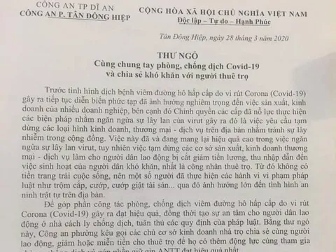 Bình Dương: Công an kêu gọi 1.300 chủ nhà trọ giảm hoặc miễn tiền thuê trọ