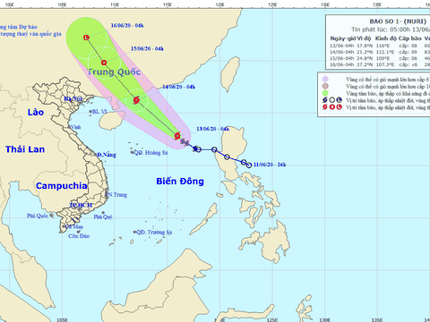 Bão số 1 giật cấp 10, gây thời tiết xấu trên Biển Đông