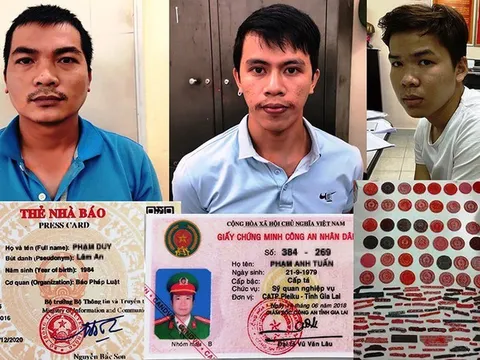 Bắt giữ nhóm đối tượng làm giả thẻ công an, nhà báo thu lợi bất chính cả tỷ đồng
