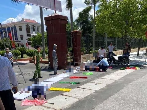 Hải Dương: Ba người bị điện giật thương vong khi treo băng rôn tuyên truyền