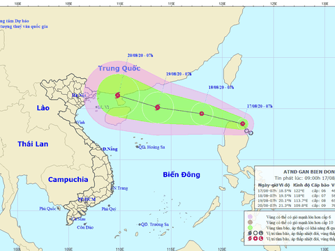 Áp thấp nhiệt đới hướng vào Biển Đông