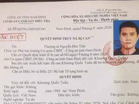 Truy nã đặc biệt đối với cựu cầu thủ bóng đá Nam Định