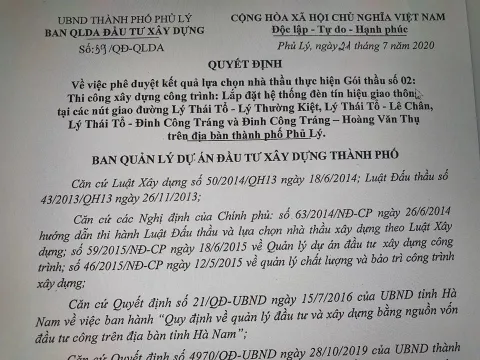 Phủ lý - Hà Nam: Cần làm rõ thông tin về việc có dấu hiệu gian lận hồ sơ dự thầu để trúng thầu của Công ty An Bình