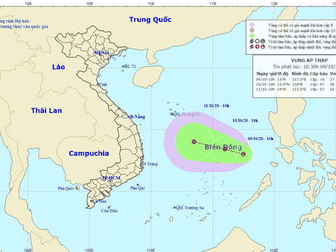 Miền Trung mưa chưa dứt, áp thấp mới đã xuất hiện trên Biển Đông