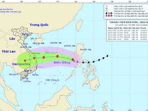 Bão Goni cách quần đảo Hoàng Sa 820km, gió giật cấp 12