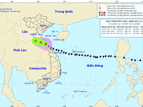 Bão số 13 đã đổ bộ vào khu vực Quảng Bình, Nam Hà Tĩnh