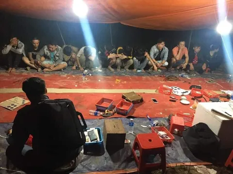 Triệt phá sới bạc quy mô lớn ở giữa vườn điều tại Gia Lai